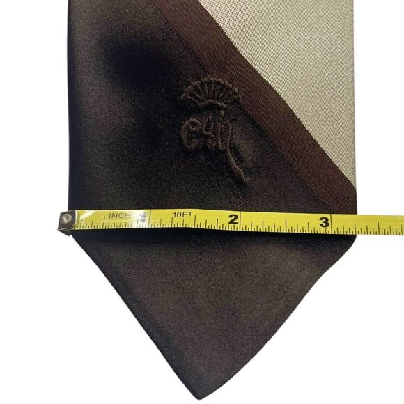 Vintage WOOLF BROTHERS COUNTESS MARA Tie Brown Gray and Copper Cream, Preowned - Picture 7 of 8